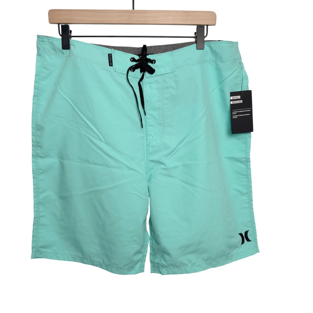 Hurley Mens OAO 2.0 Board Shorts 34 Aqua Teal Recycled Surf Swim Trunks 21"